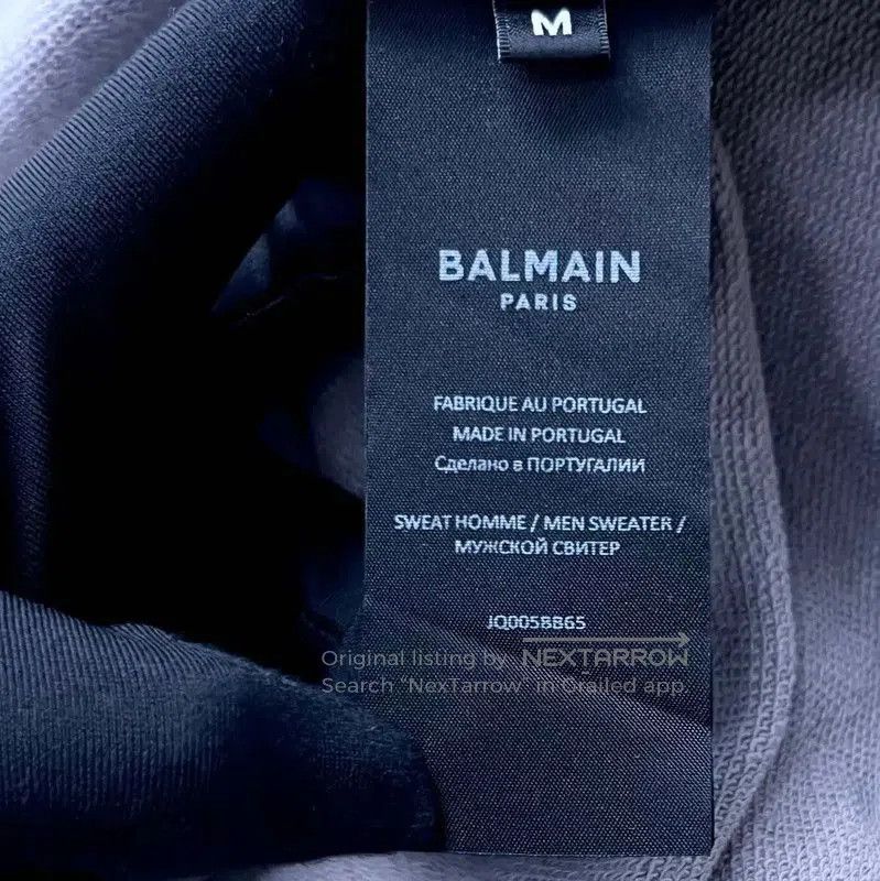 Balmain Balmain Gray Cotton Logo Sweatshirt for Men . Size US M / EU 48-50 / 2 - 3 Thumbnail