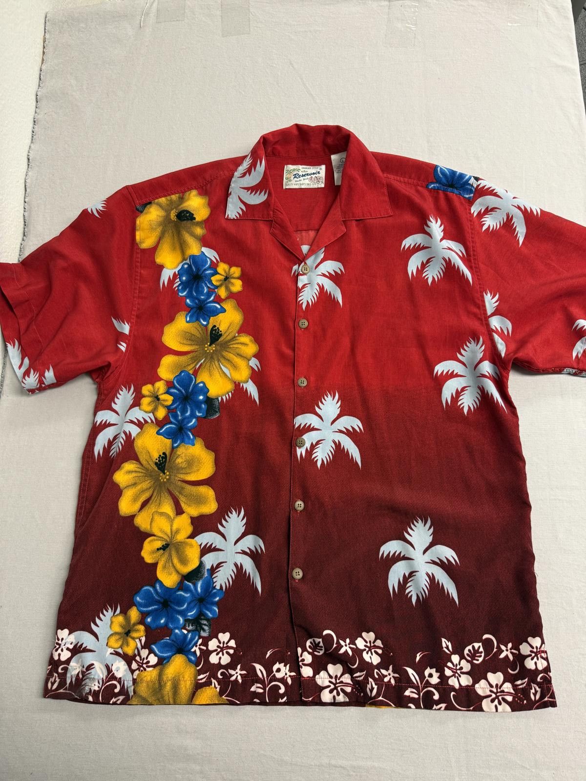 Other Mens Hawaiian Shirt Plumeria Floewrs Reservoir - L Size US L / EU 52-54 / 3 - 1 Thumbnail