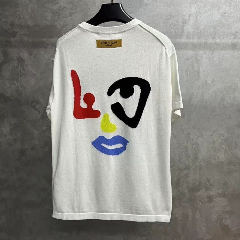 Louis Vuitton Louis Vuitton White Geometric Short Sleeve Crew Neck Short Size US M / EU 48-50 / 2 - 5 Thumbnail