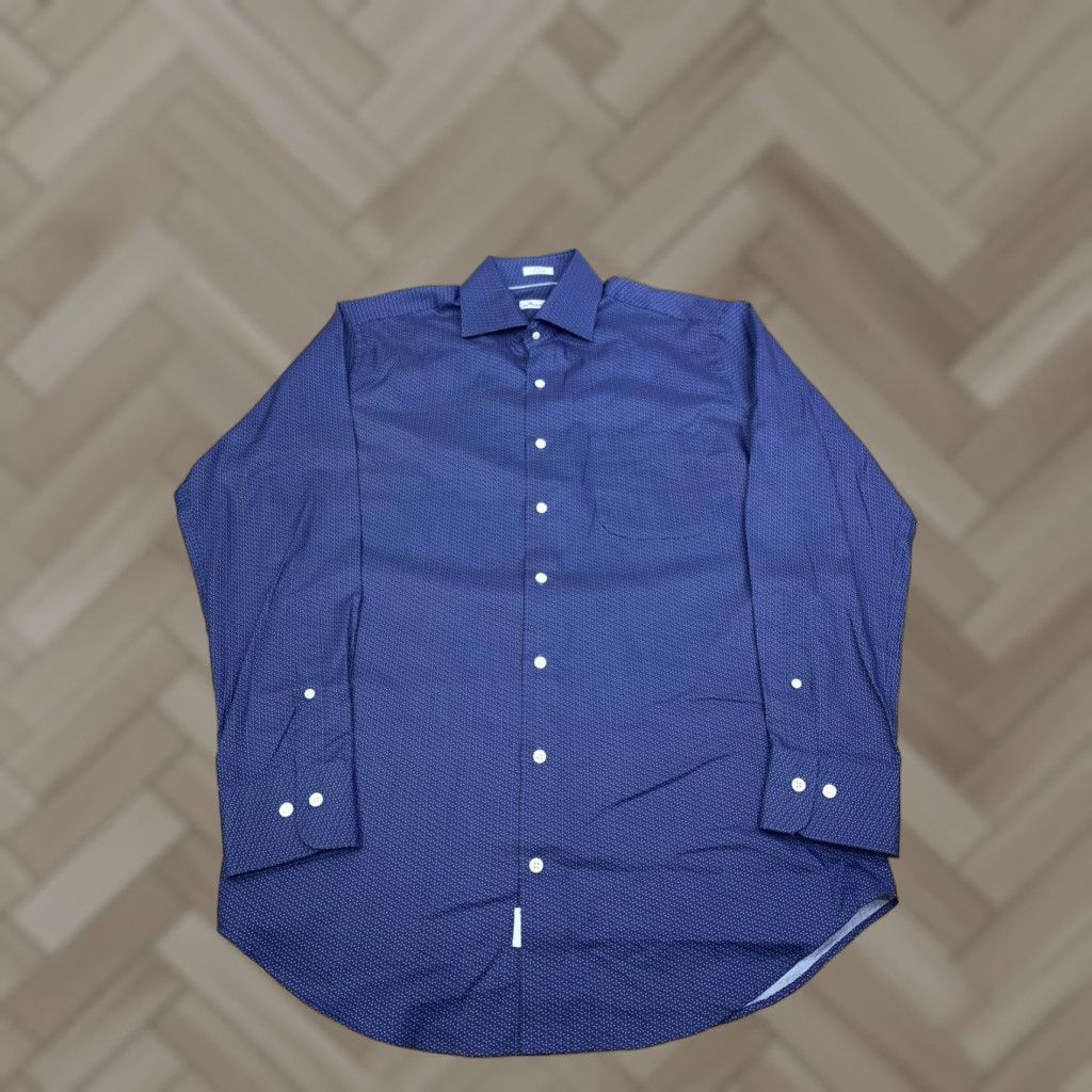 Peter Millar Peter Millar Button-Up Shirt Mens M Blue Casual Long Sleeve Button-Up, Regular Fit, Cotton, All Seasons, Breathable, Easy Care, Classic Theme Size US M / EU 48-50 / 2 - 1 Thumbnail