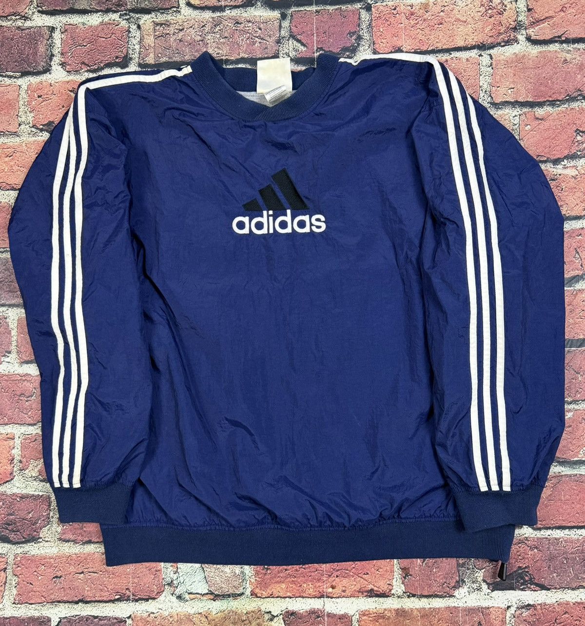 Adidas Vintage Adidas Pullover Jacket Windbreaker Lined 3 Stripe Size US XL / EU 56 / 4 - 5 Thumbnail