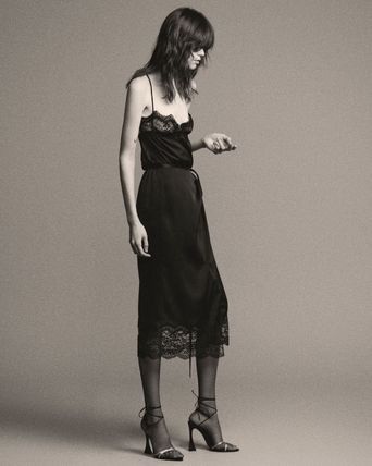 Saint Laurent Paris o1bcso1str1125 Warp Dress In Silk in Black Size S / US 4 / IT 40 - 3 Thumbnail