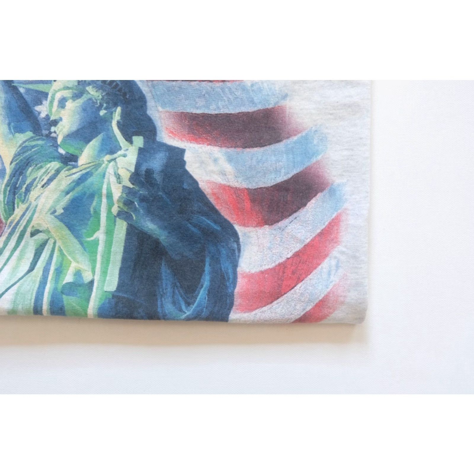 Fruit Of The Loom VINTAGE Fruit of the Loom 90s Statue of Liberty Gray T-Shirt Men Sz L Short Sleeve Crew Neck 22" Pit to Pit 29" Length Size US L / EU 52-54 / 3 - 4 Thumbnail