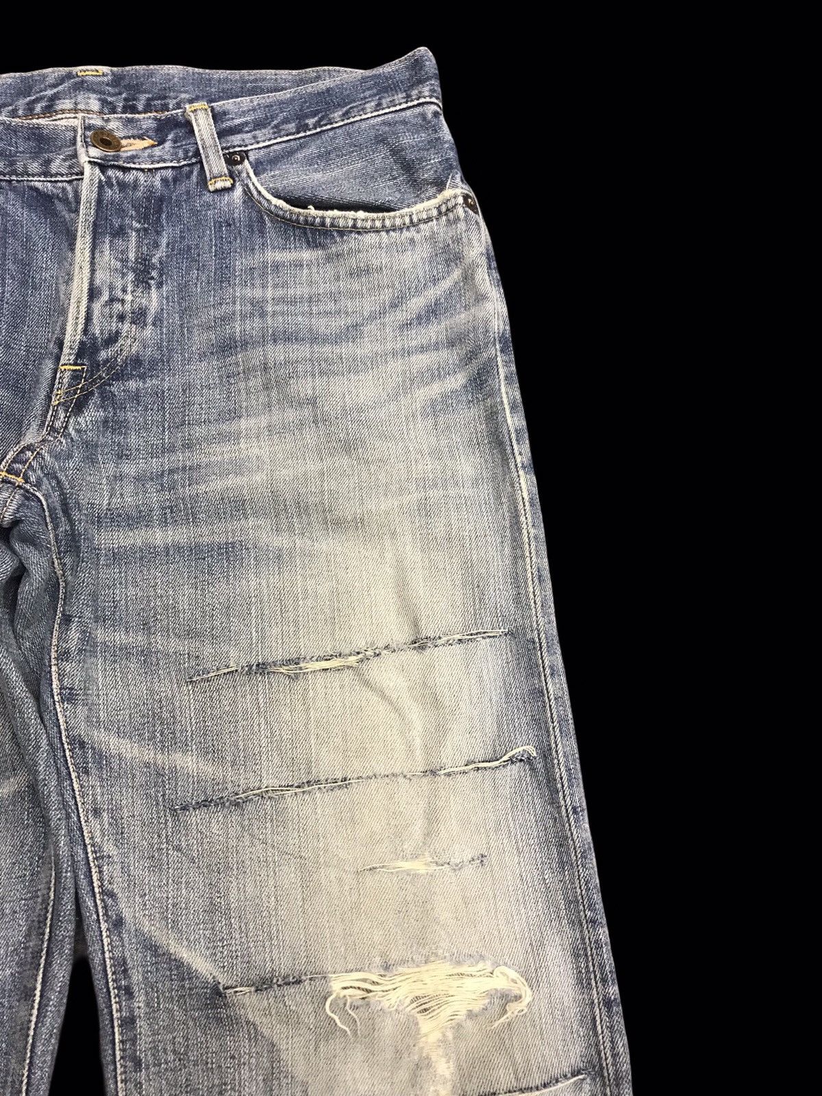 Edwin 💥THRASHED💥EDWIN Low Rize Selvedge Heavy Distrssed Denim F30 Size US 32 / EU 48 - 2 Thumbnail