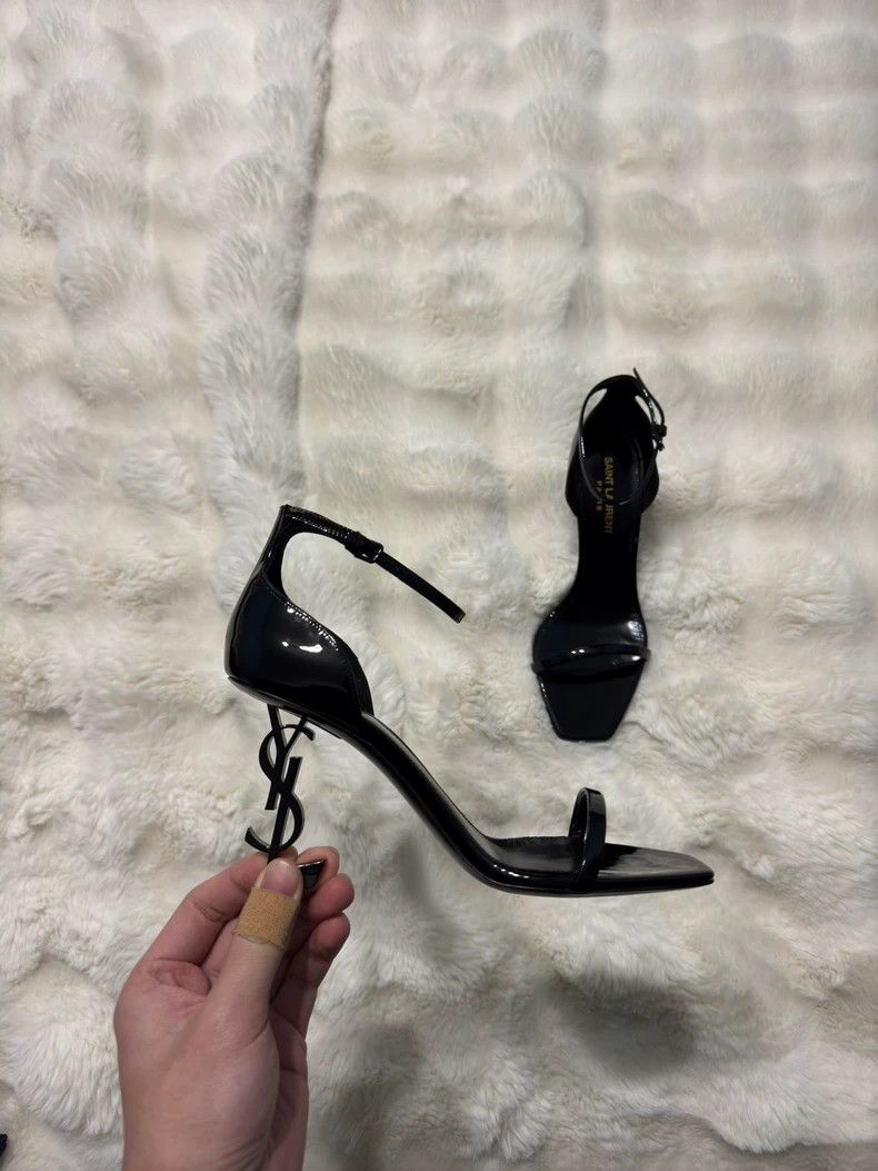 Saint Laurent Paris Saint Laurent Paris High heels with logo heels Size US 6.5 / IT 36.5 - 2 Thumbnail
