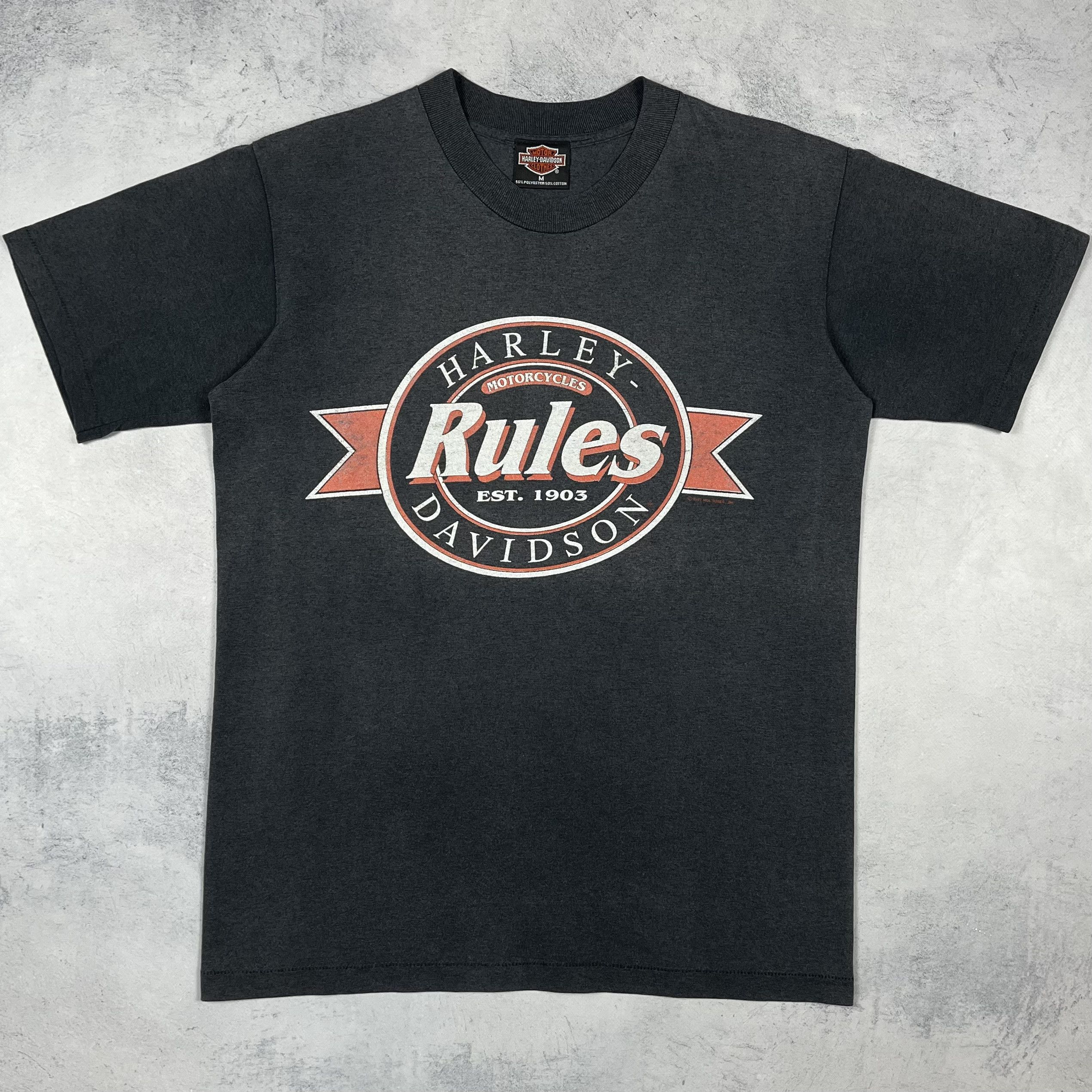 Harley Davidson Vintage Harley Davidson Rules Big Logo T Shirt 1991 Size US M / EU 48-50 / 2 - 2 Thumbnail