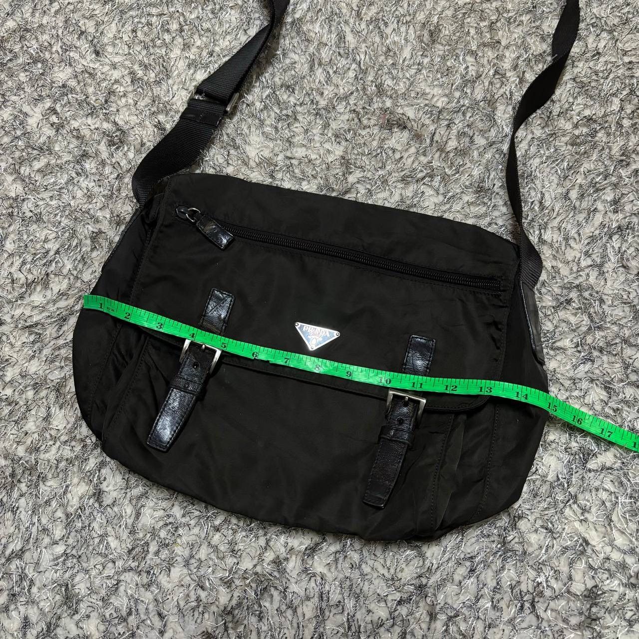 Prada Vtg Prada Vela Nylon Messenger Bag Black Buckle Crossbody Size ONE SIZE - 17 Thumbnail