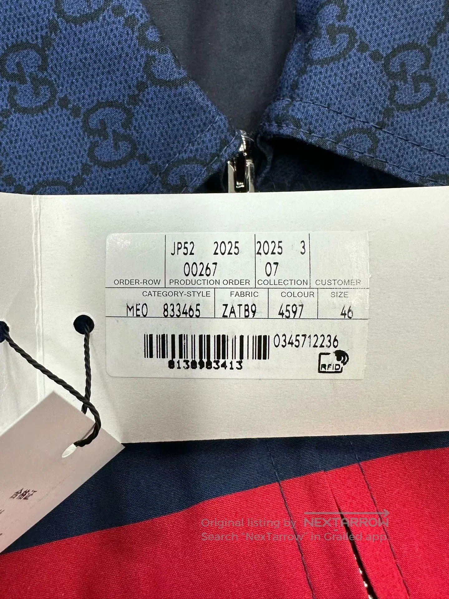 Gucci Guicci Dark Blue Full Print Logo Zip-up Jacket| Size US S / EU 44-46 / 1 - 3 Thumbnail