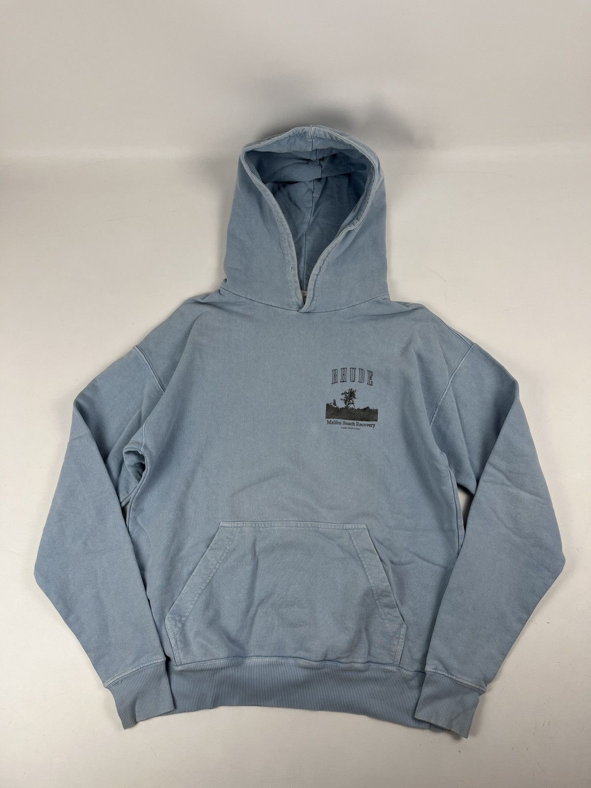 Rhude Rhude Oversized Washed Blue Hoodie Size US S / EU 44-46 / 1 - 1 Thumbnail