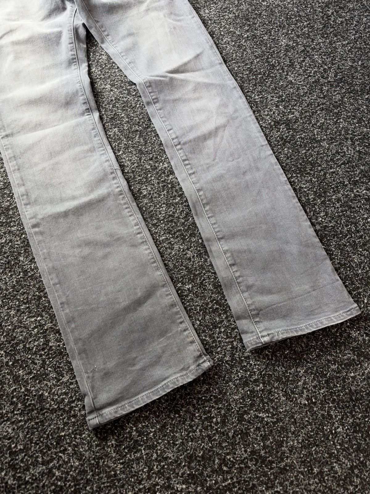 Armani 00s Armani Jeans AJ Distressed Faded Grey Slim Y2K Denim Size 28" / US 6 / IT 42 - 6 Thumbnail