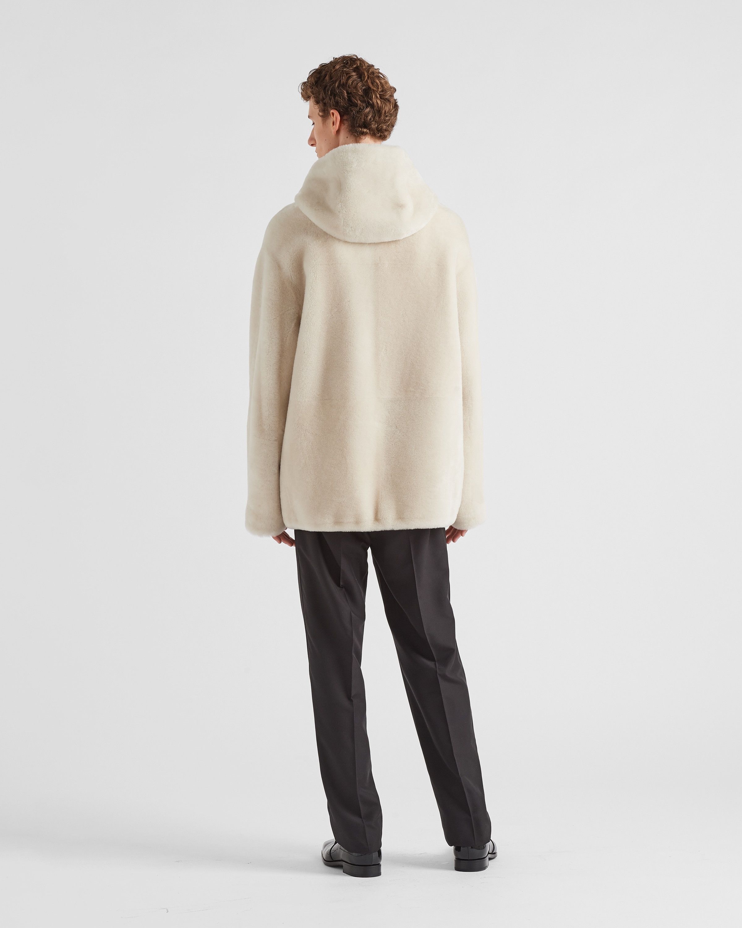 Prada o1bcso1str1025 Montone Shearling Jacket in Ivory Size US L / EU 52-54 / 3 - 6 Thumbnail