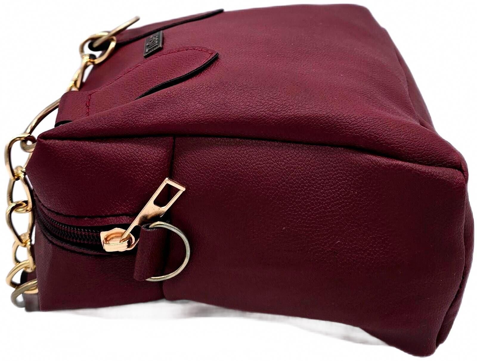 Other Mini Burgundy Faux Leather Crossbody Bag with Fur Charm Size ONE SIZE - 8 Thumbnail