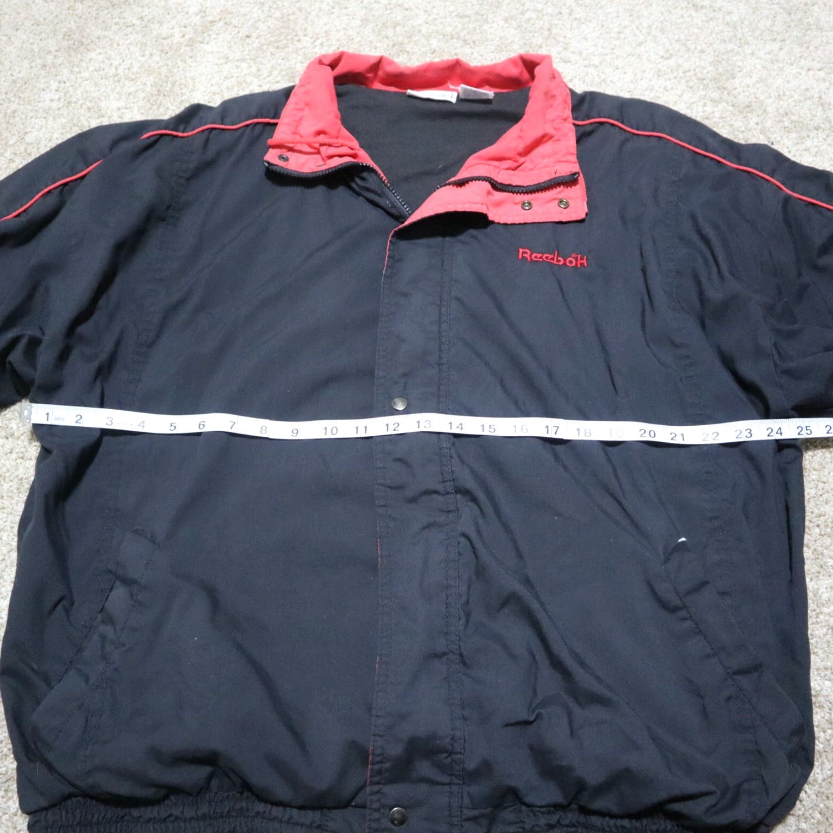 Reebok VINTAGE Reebok Jacket Windbreaker Mens XL Black Red Spell Out Coat Size US XL / EU 56 / 4 - 4 Thumbnail