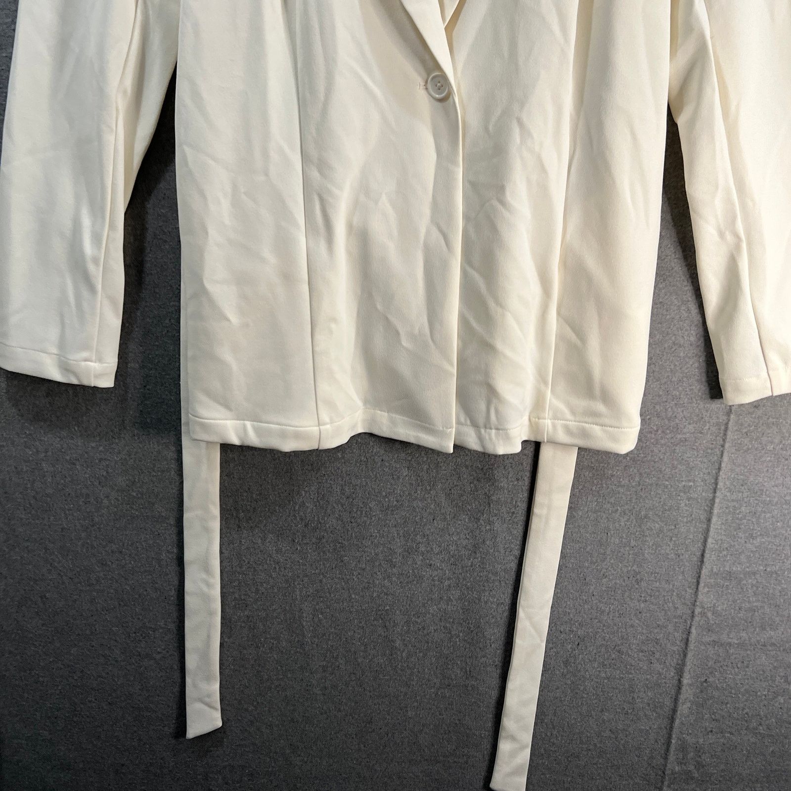 Other Girl With Curves Womens Cardigan Bi-Stretch Blazer Ivory Size M / US 6-8 / IT 42-44 - 5 Thumbnail