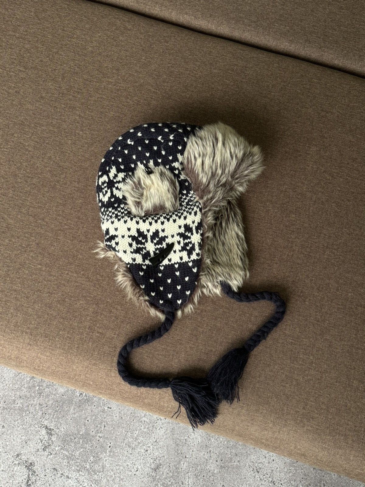 Japanese Brand × Vintage Vintage winter Y2K fuzzy fur ushanka hat punk Japanese Size ONE SIZE - 3 Thumbnail