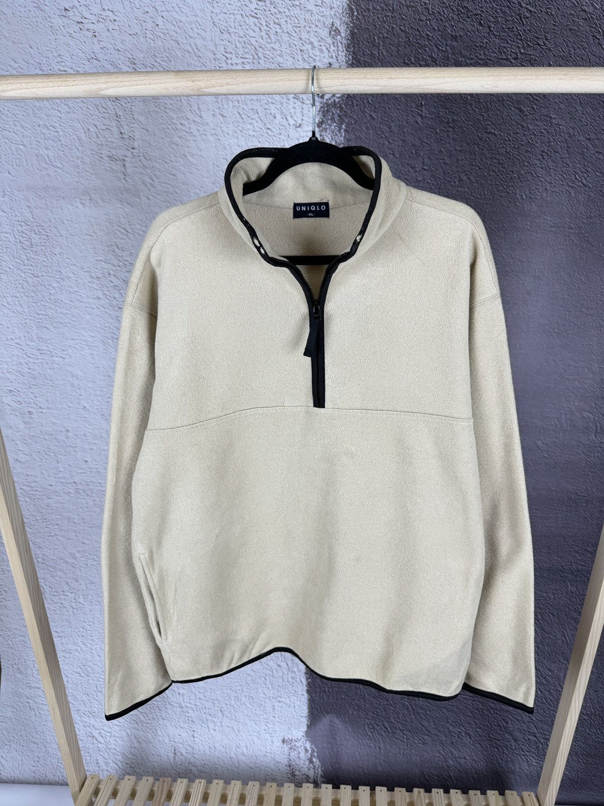 Japanese Brand Uniqlo vintage beige half zip pullover fleece sweater Size US XL / EU 56 / 4 - 1 Thumbnail