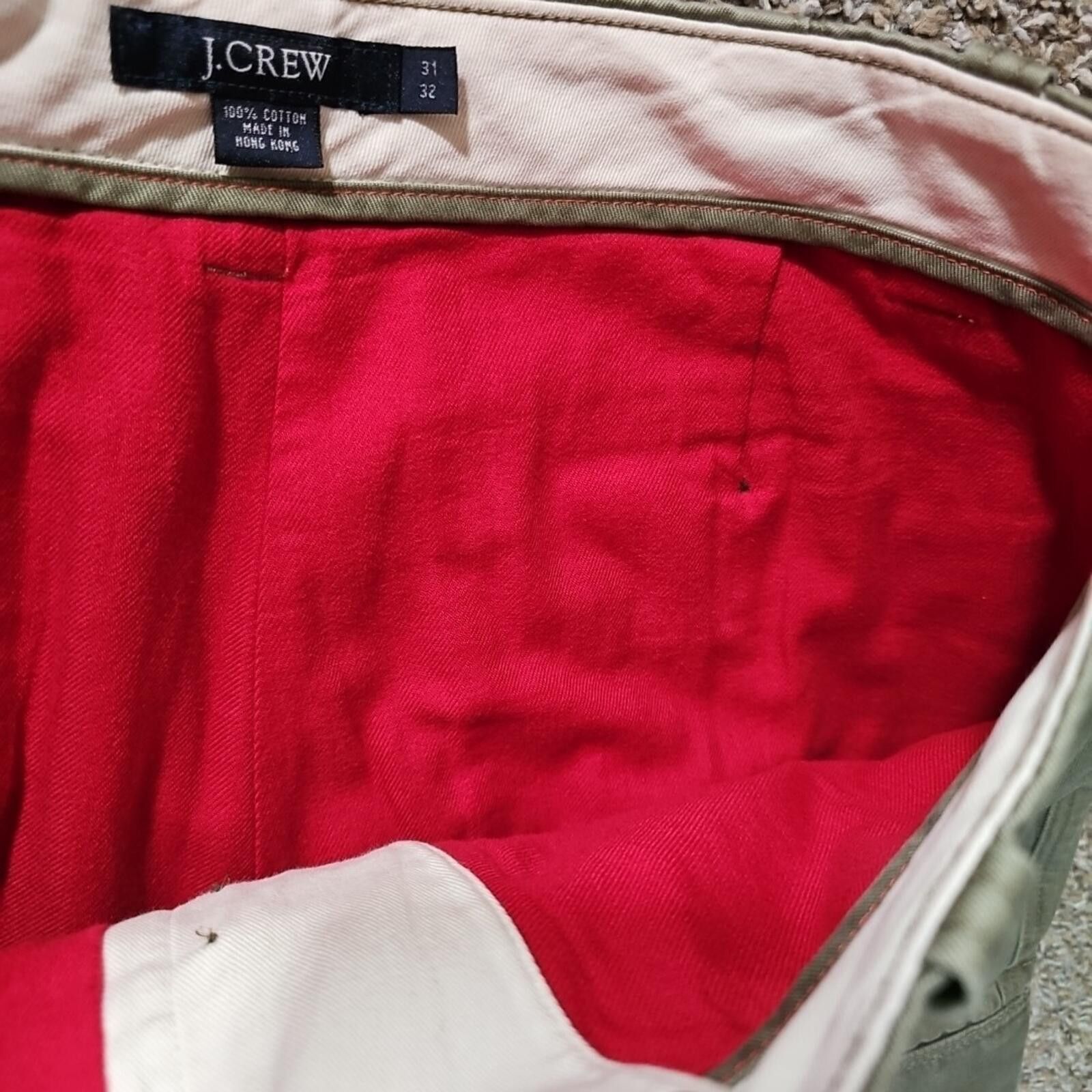 J.Crew Vintage J Crew Flannel Lined Cargo Pant Mens 31x32 Green Size US 31 - 3 Thumbnail