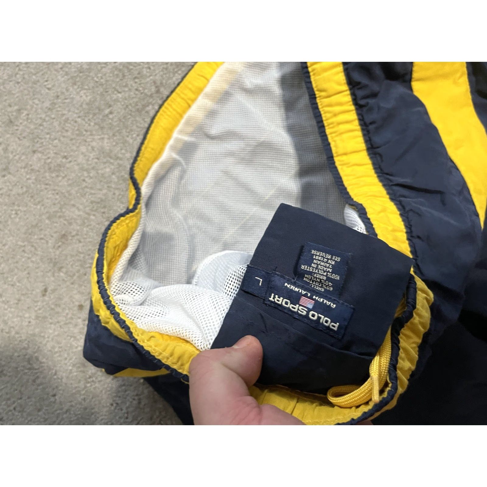 Vintage VINTAGE Polo Sport POLO SPORT Striped Swim Trunks Navy L Size US L / EU 52-54 / 3 - 4 Thumbnail