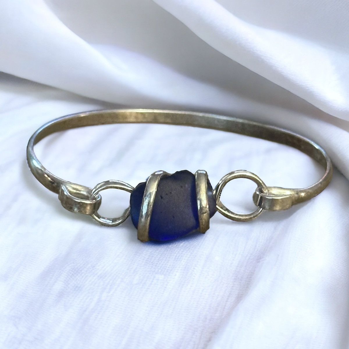 Other Blue sea glass hinged bangle bracelet Size ONE SIZE - 1 Thumbnail
