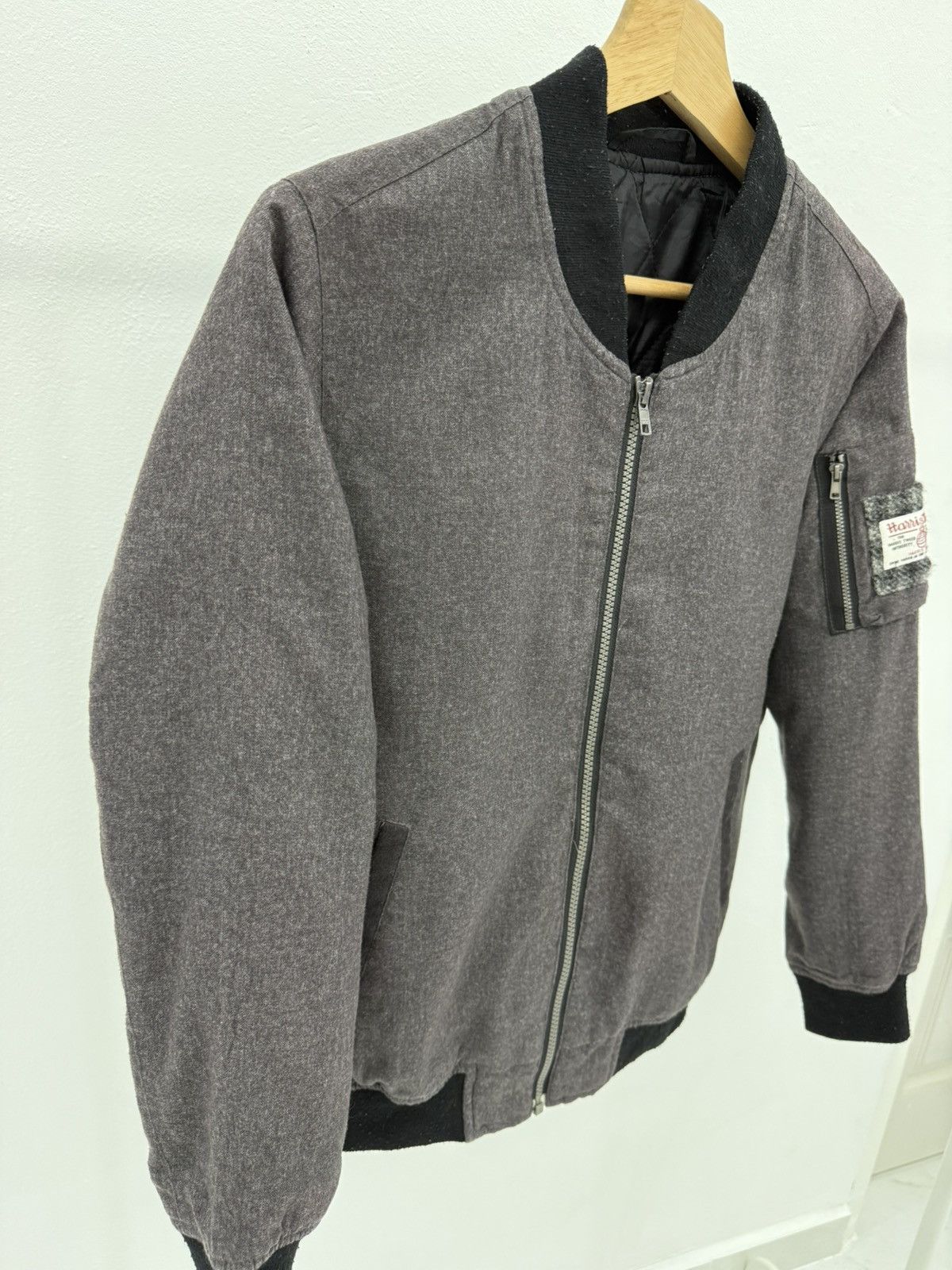 Harris Tweed Harris Tweed Quilted Bomber Jacket Size US XS / EU 42 / 0 - 5 Thumbnail