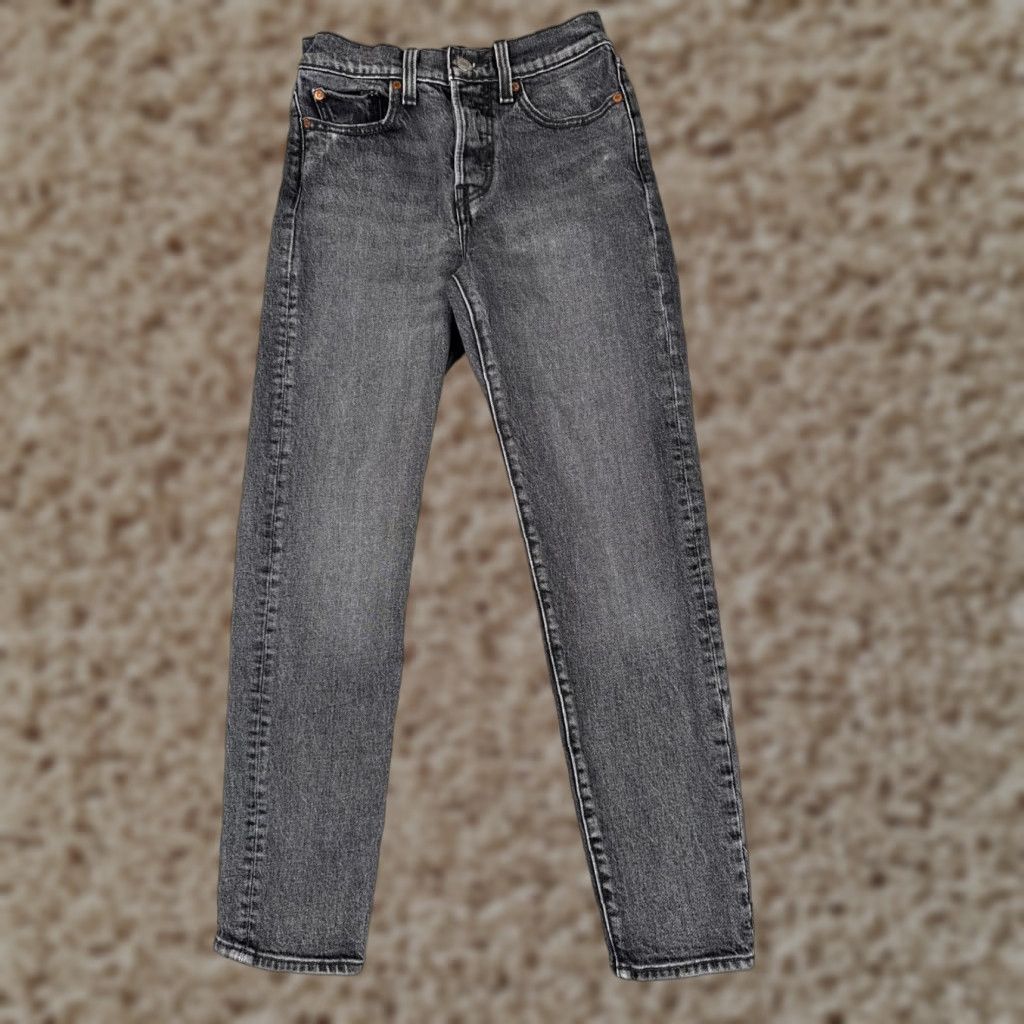 Levi's Levi's Wedgie Fit Skinny Jeans Womens 24 Black Denim 90s Retro Mid Rise Stretch Cotton Size 42" / US 20 - 1 Thumbnail