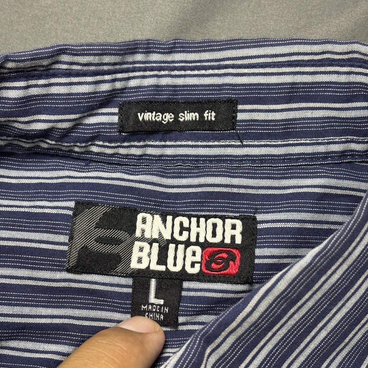 Anchor Blue Vintage Anchor Blue men’s stripped sz Large button up Y2K Size US L / EU 52-54 / 3 - 2 Thumbnail