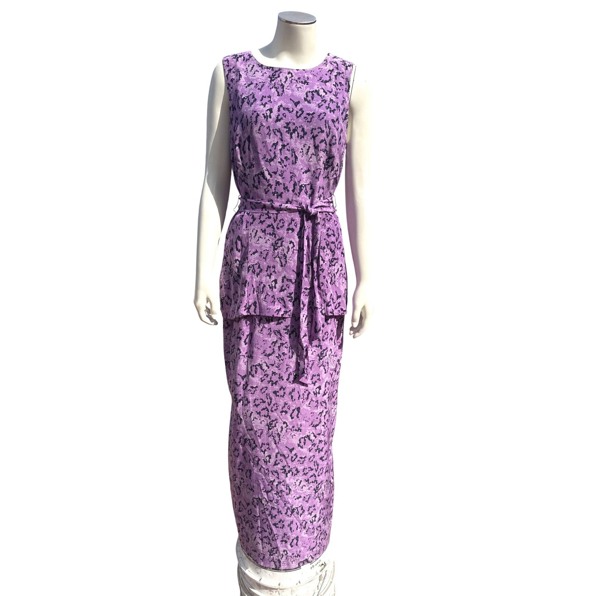 Other All Silk Vintage Dress by Spencer Jeremy 8 Purple Abstract P Size M / US 6-8 / IT 42-44 - 2 Thumbnail