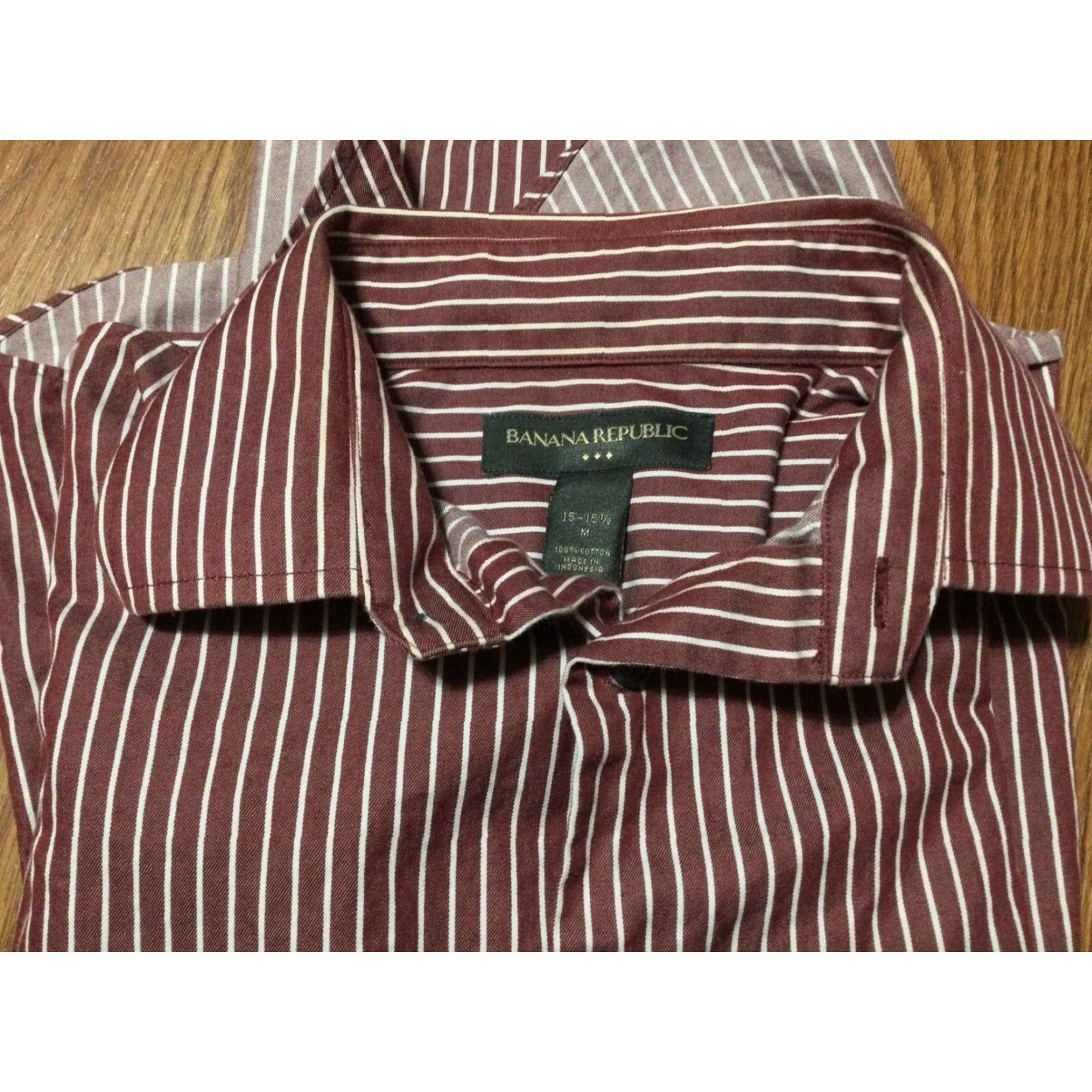 Banana Republic Banana Republic Men's Button-Up Shirt Long Sleeve Medium Red Striped Cotton Casual Size US M / EU 48-50 / 2 - 3 Thumbnail