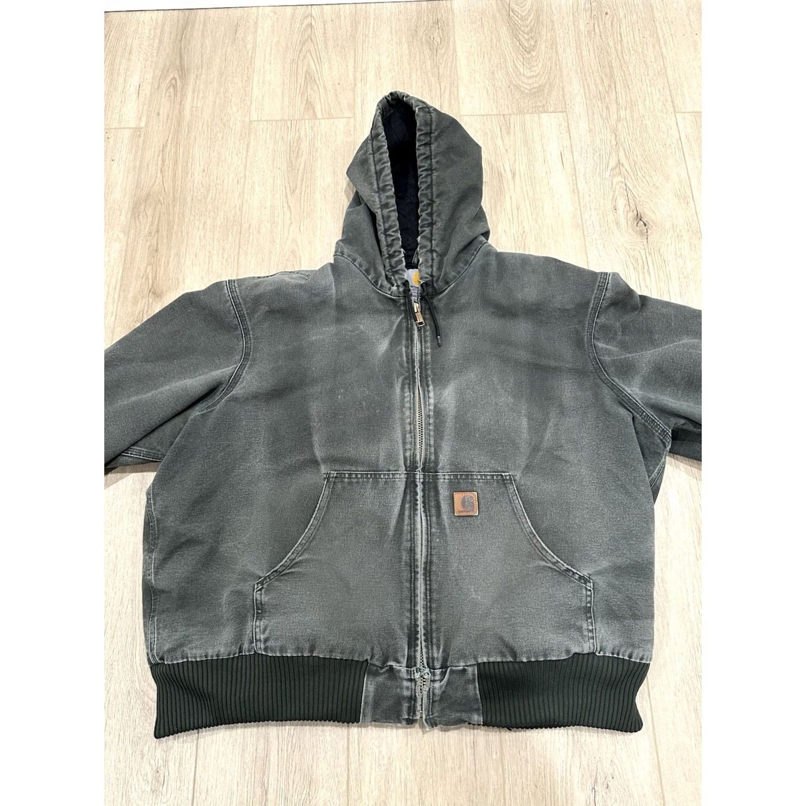 Carhartt VINTAGE Carhartt Active Jacket J130 MOS 2XL Faded Green Canvas Workwear Distress Bomber Jacket Mens 2XL Green Size US XXL / EU 58 / 5 - 3 Thumbnail