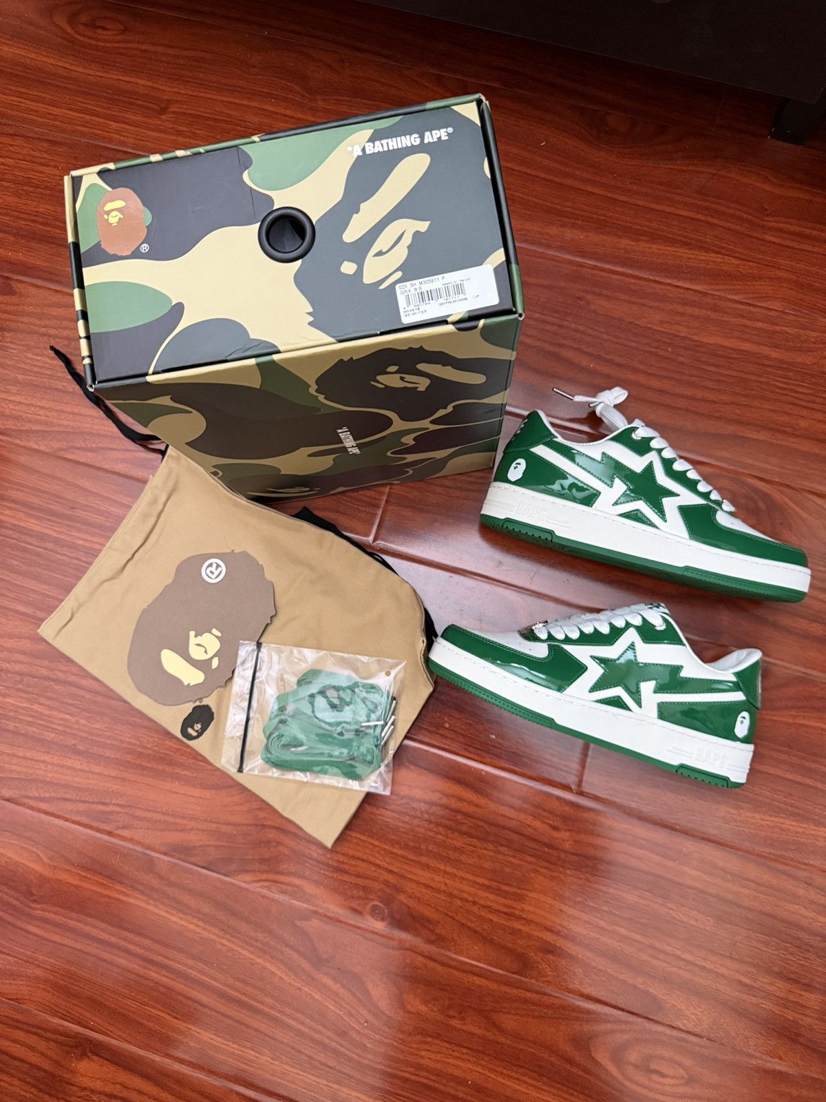 Bape Bapesta icon low green Size US 8.5 / EU 41-42 - 1 Thumbnail