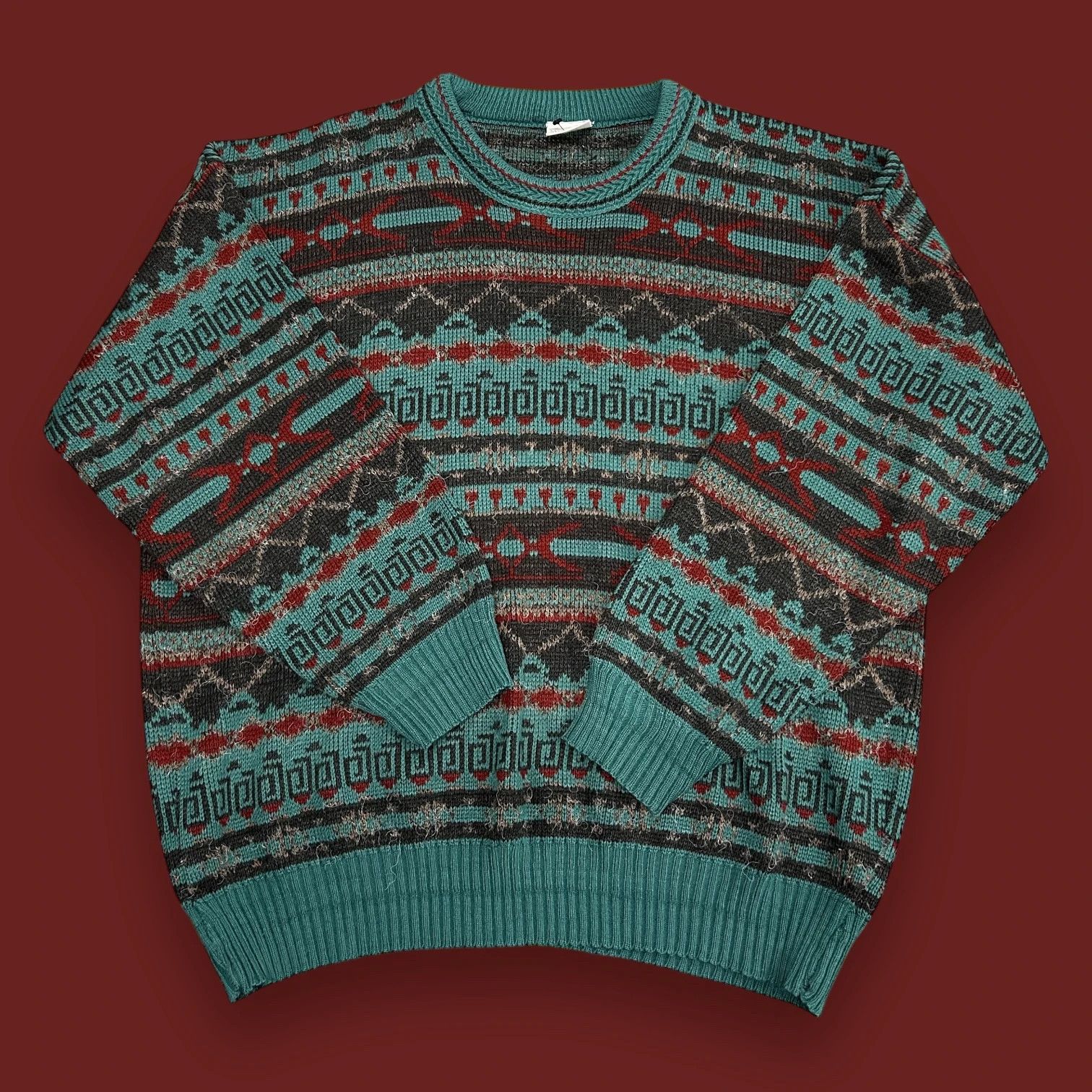 Pieces Uniques Vintage 1980s Chunky Knit Jumper Size US L / EU 52-54 / 3 - 1 Thumbnail