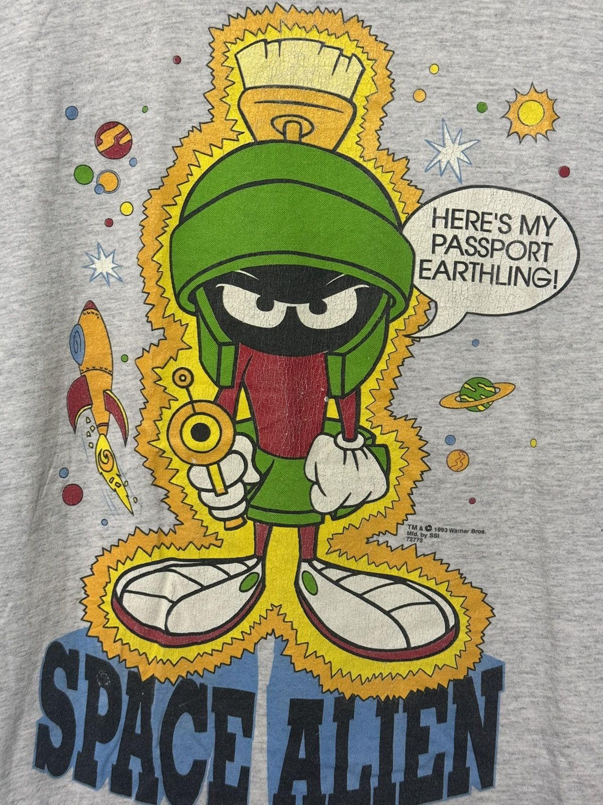Cartoon Network 💥 VINTAGE 1993 MARVIN THE MARTIAN SPACE ALIEN TSHIRT Size US L / EU 52-54 / 3 - 3 Thumbnail
