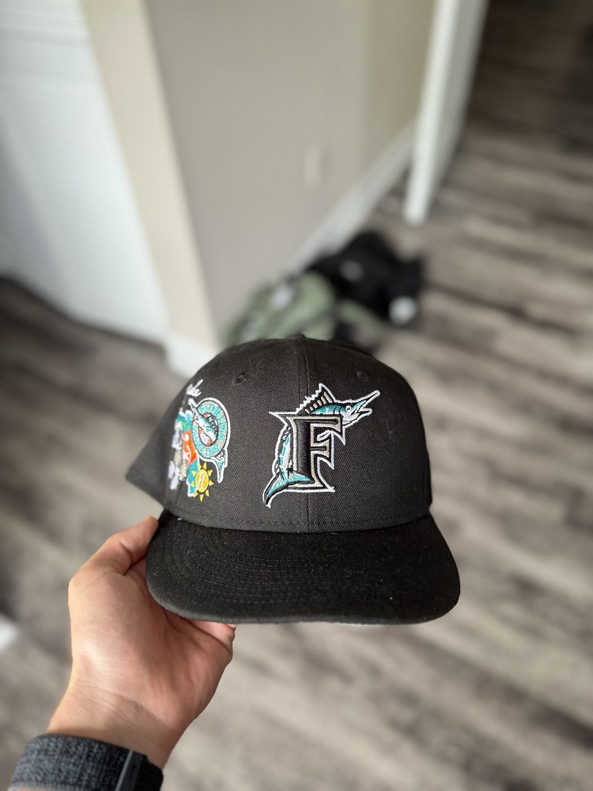New Era Florida Marlins Miami New Era Fitted Cap Size ONE SIZE - 1 Thumbnail