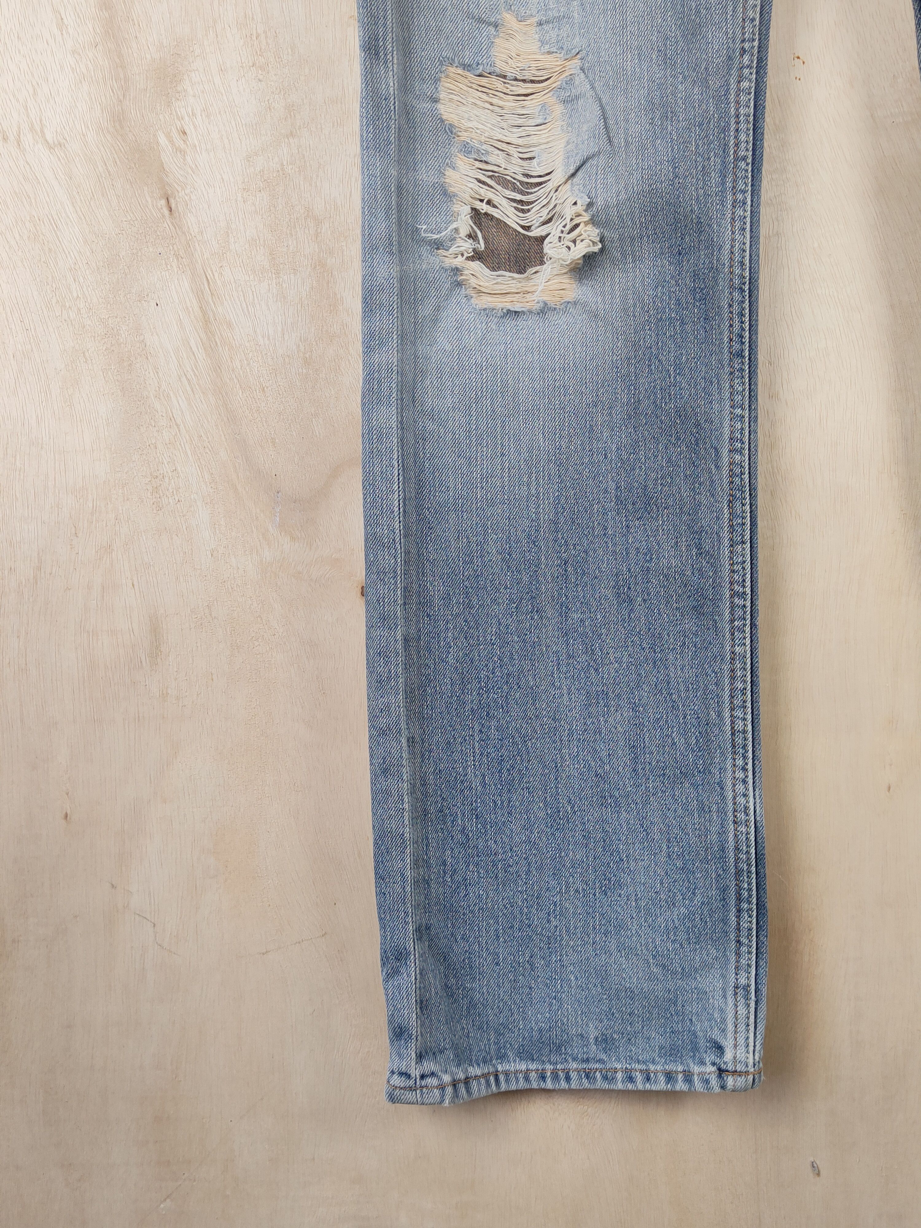 Japanese Brand Pbi Blue Faded Distressed Ripped Jeans #S2474 Size 29" - 4 Thumbnail