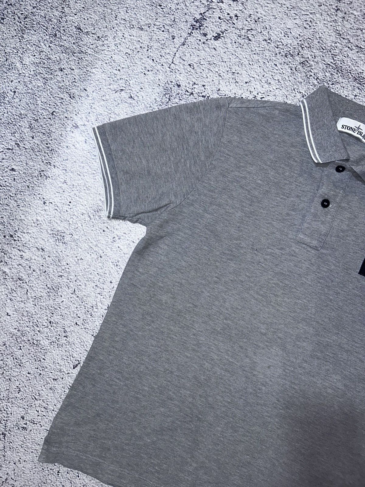 Stone Island Stone Island Slim Fit Polo Shirt – Grey Authentic Piece Size US M / EU 48-50 / 2 - 3 Thumbnail