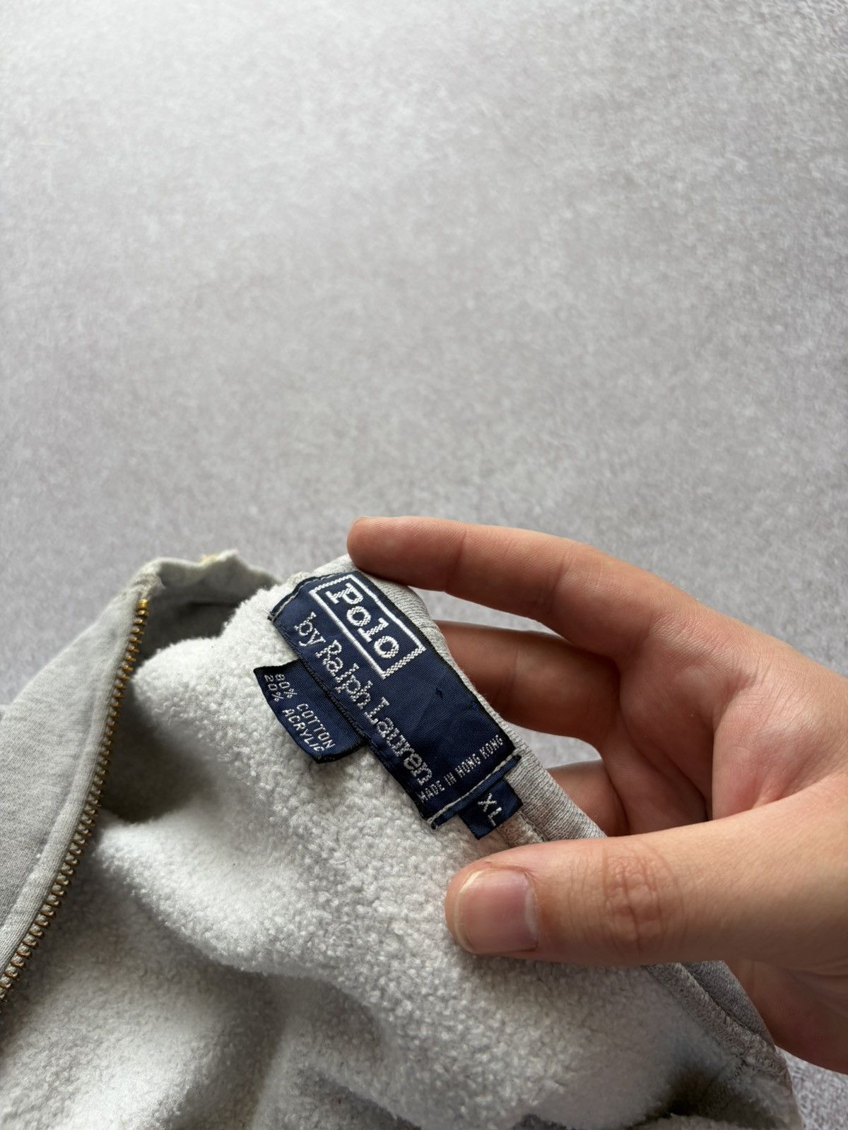 Polo Ralph Lauren VTG Polo Ralph Lauren Half Zip Hoodie Gray Navy Men’s SZ XL Size US XL / EU 56 / 4 - 8 Thumbnail