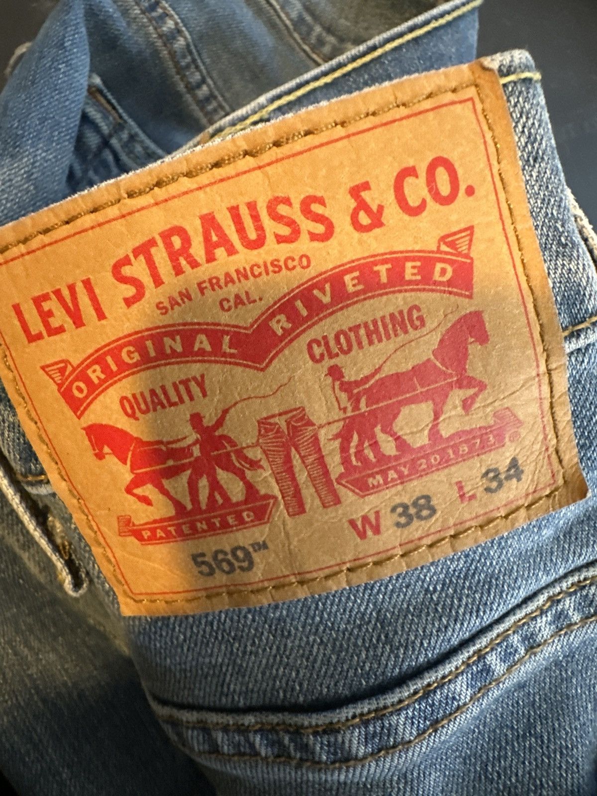 Levi's Levi’s 569 Loose Straight Fit Men's Jeans Medium Wash Size US 38 / EU 54 - 7 Thumbnail