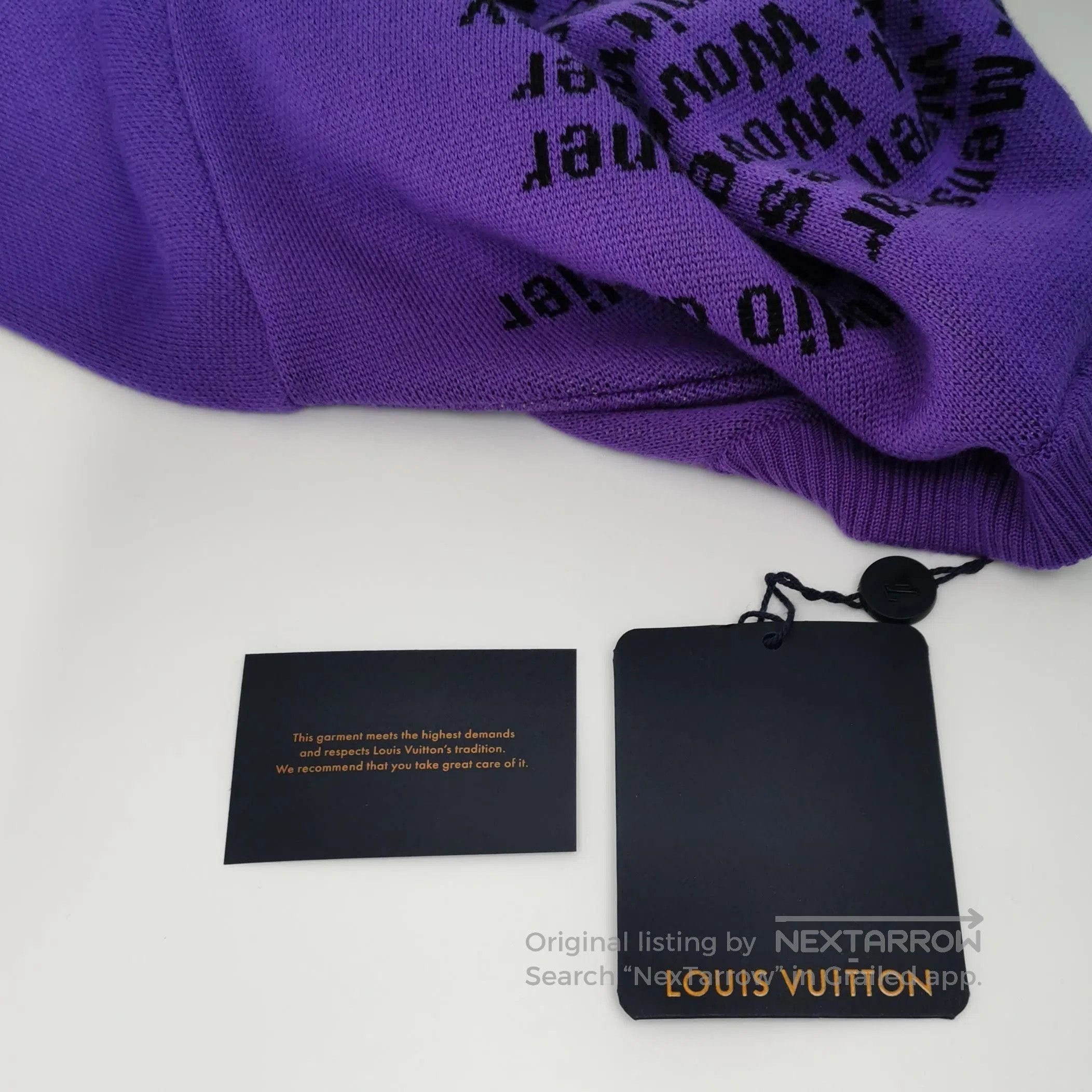 Louis Vuitton Purple Wool Crewneck Sweater XL.