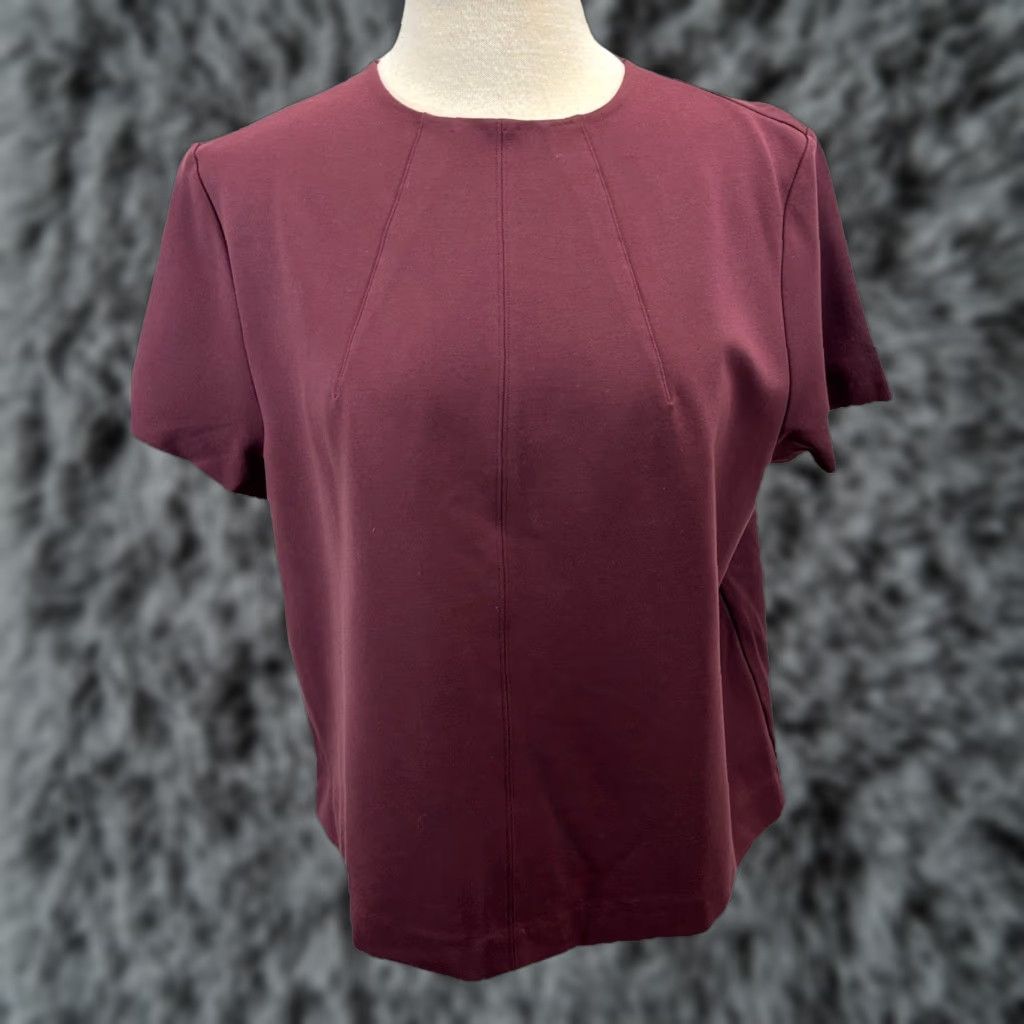 Spanx Spanx Women's Blouse Shirt Short Sleeve The Perfect Funnel Top Regular Size XL Maroon Red Stretch Vintage No 90s? Size XL / US 12-14 / IT 48-50 - 1 Thumbnail