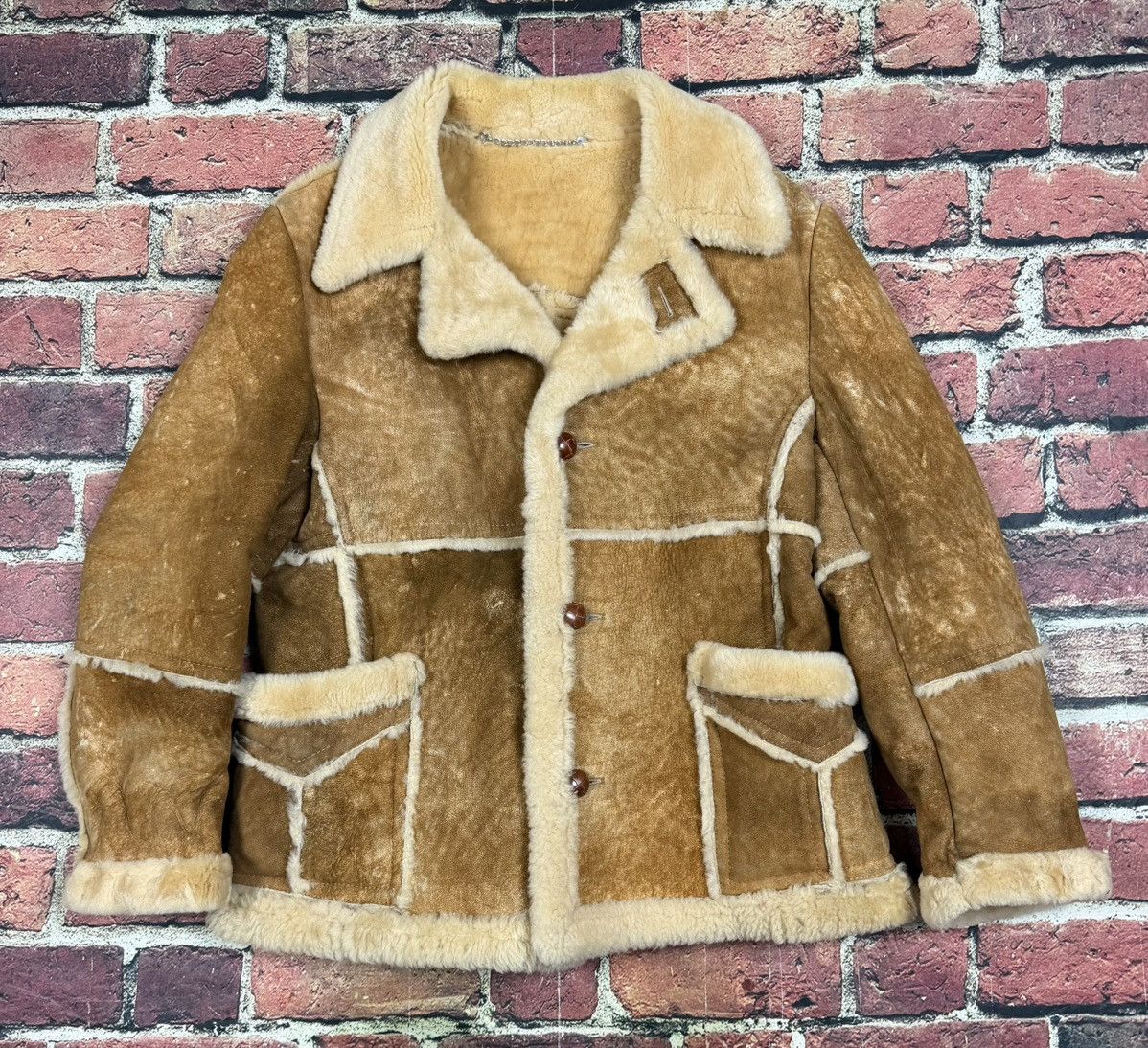 Sears Shearling Sheepskin Rancher Coat Lamb Skin Leather Marlboro Size US L / EU 52-54 / 3 - 1 Thumbnail