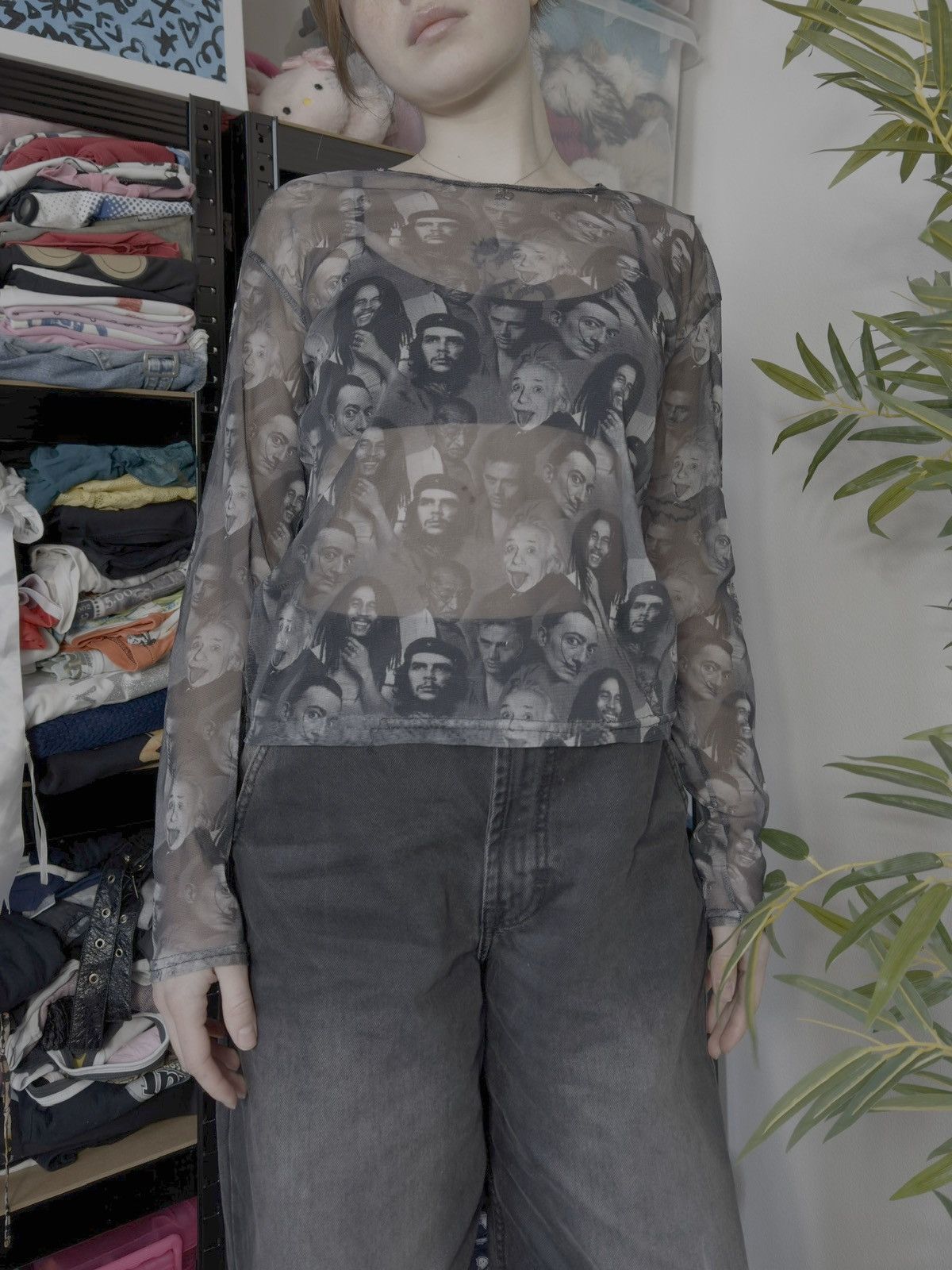 Vintage JEAN PAUL GAULTIER STYLE PROMINENT PEOPLE MESH LONG SLEEVE Size M / US 6-8 / IT 42-44 - 3 Thumbnail