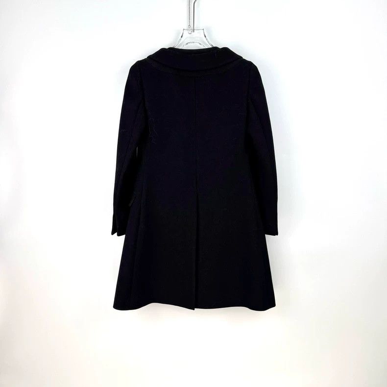 Prada Prada Size 38 Black wool tweed medium and long coat 2502-N Size US XXS / EU 40 - 4 Thumbnail