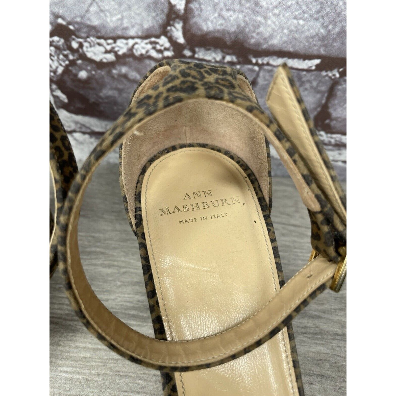 Sid Mashburn Ann Mashburn Leopard Print Open Toe Block Heel Strap Sandals Size US 7.5 / IT 37.5 - 10 Thumbnail