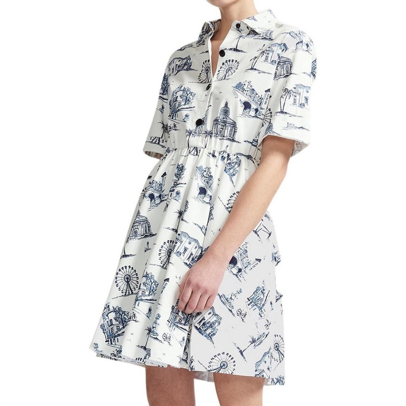 Maje Maje Rapomi white shirt dress paris short sleeve 3 medium Size M / US 6-8 / IT 42-44 - 4 Thumbnail