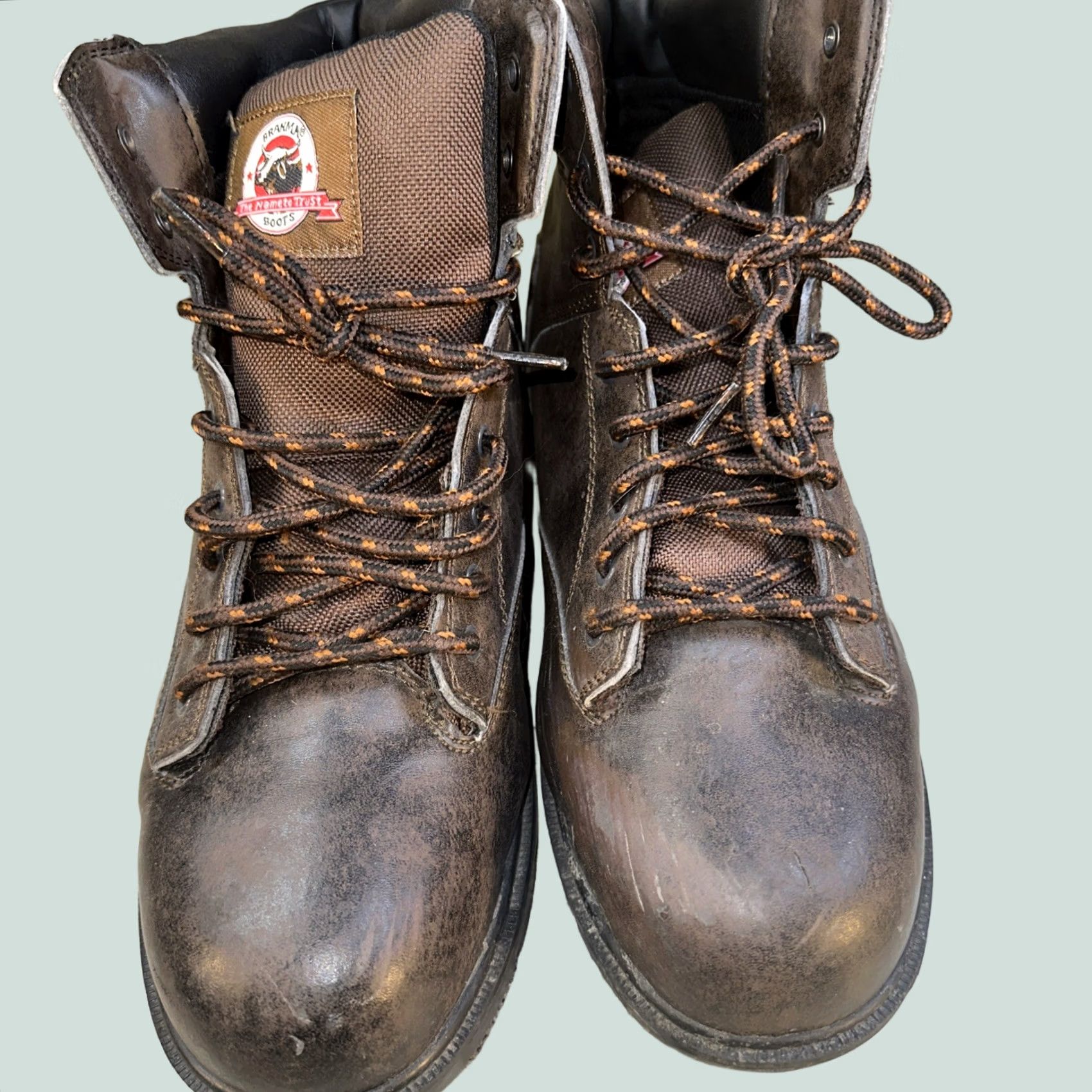 Vintage Brahma Steel Toe Work Boots Men’s Size 13 Brown Leather Safety Toe Durable Boots Men's Brown Leather Steel Toe Brahma Buckle? Size US 13 / EU 46 - 1 Thumbnail