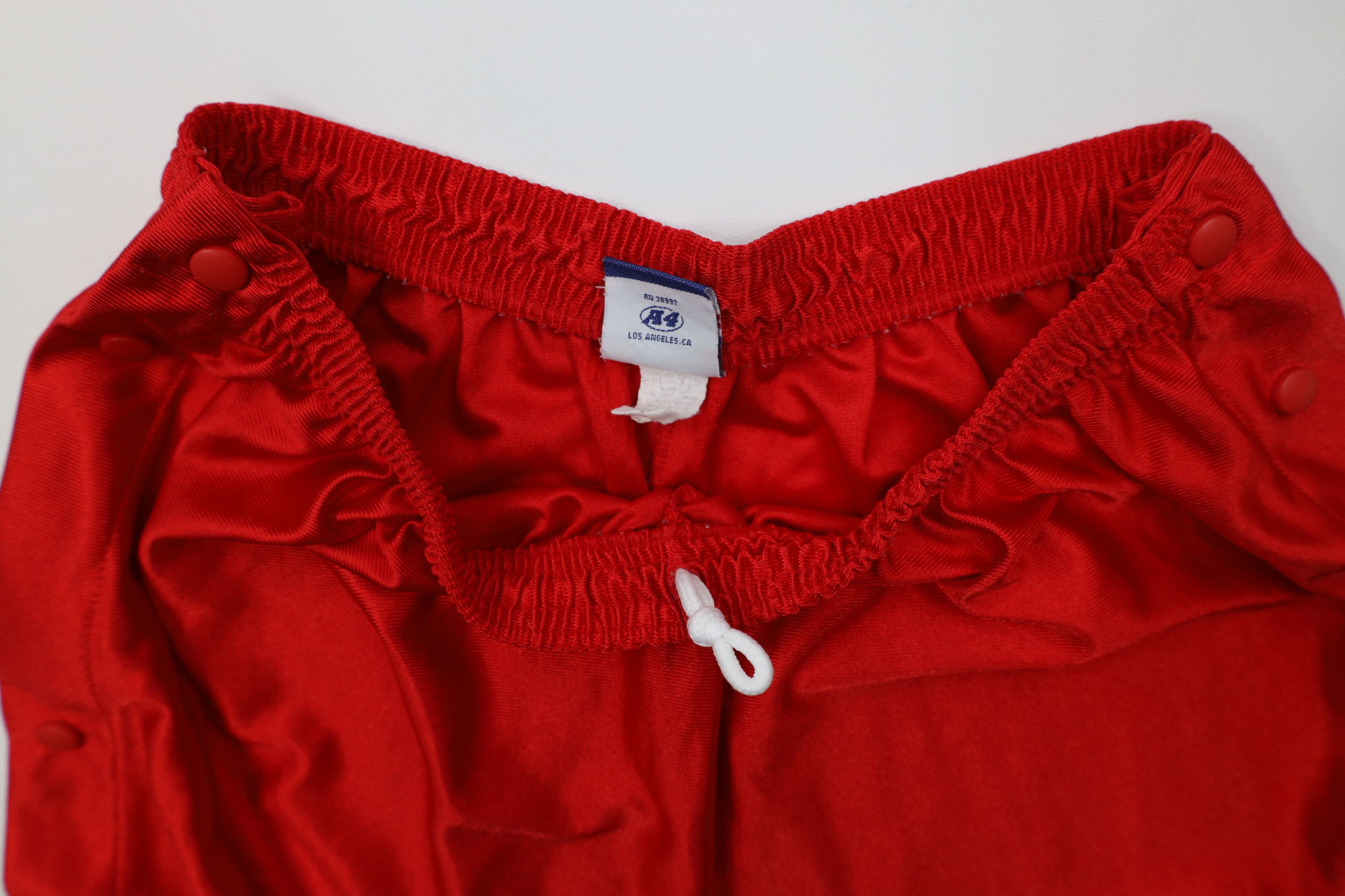 Vintage Vintage 90s Streetwear Silky Tearaway Wide Leg Pants Red USA Size US 38 / EU 54 - 9 Thumbnail