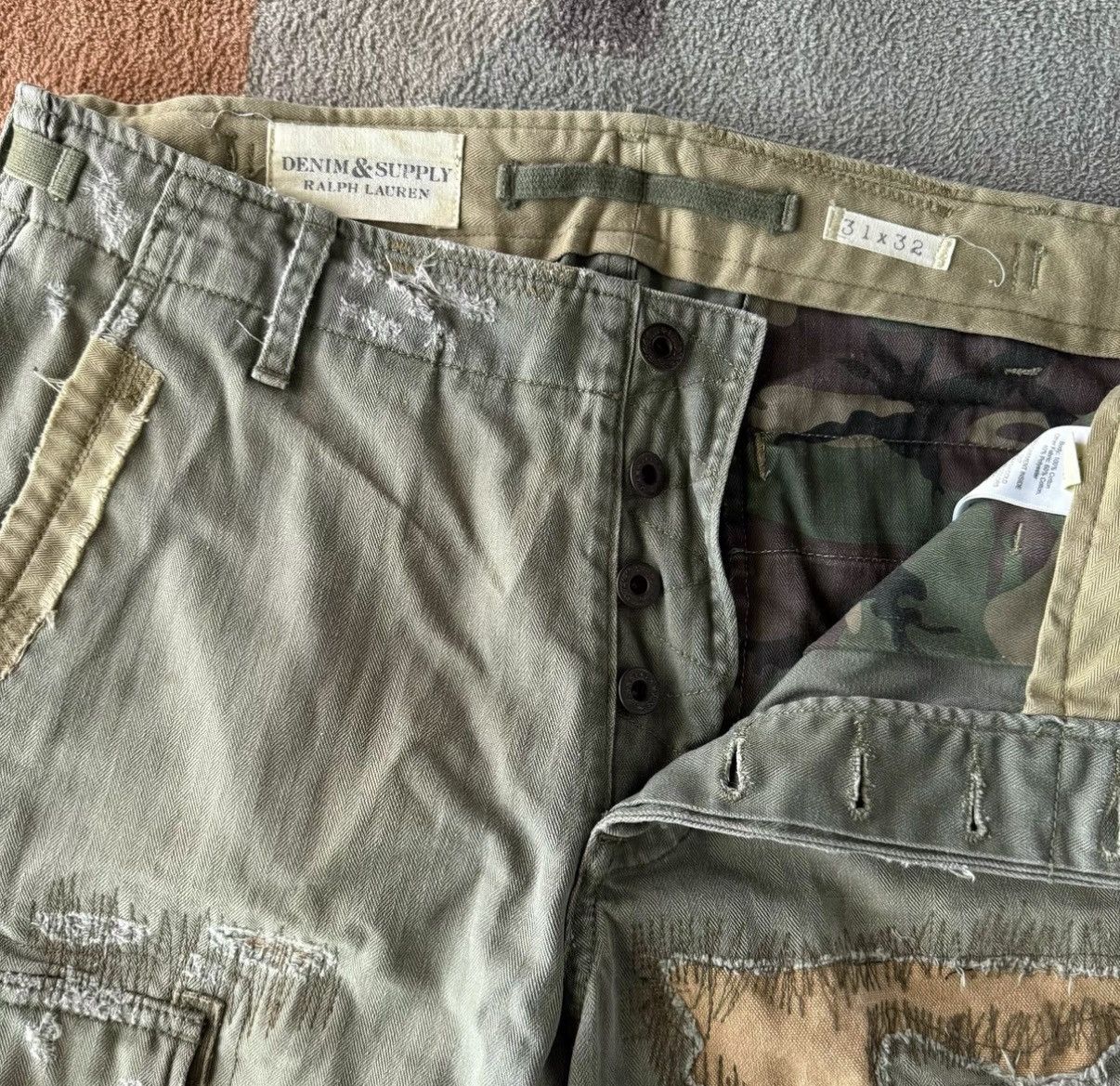 Ralph Lauren Ralph Lauren Denim Supply Patchwork Cargo Pants K22 Size US 31 - 5 Thumbnail