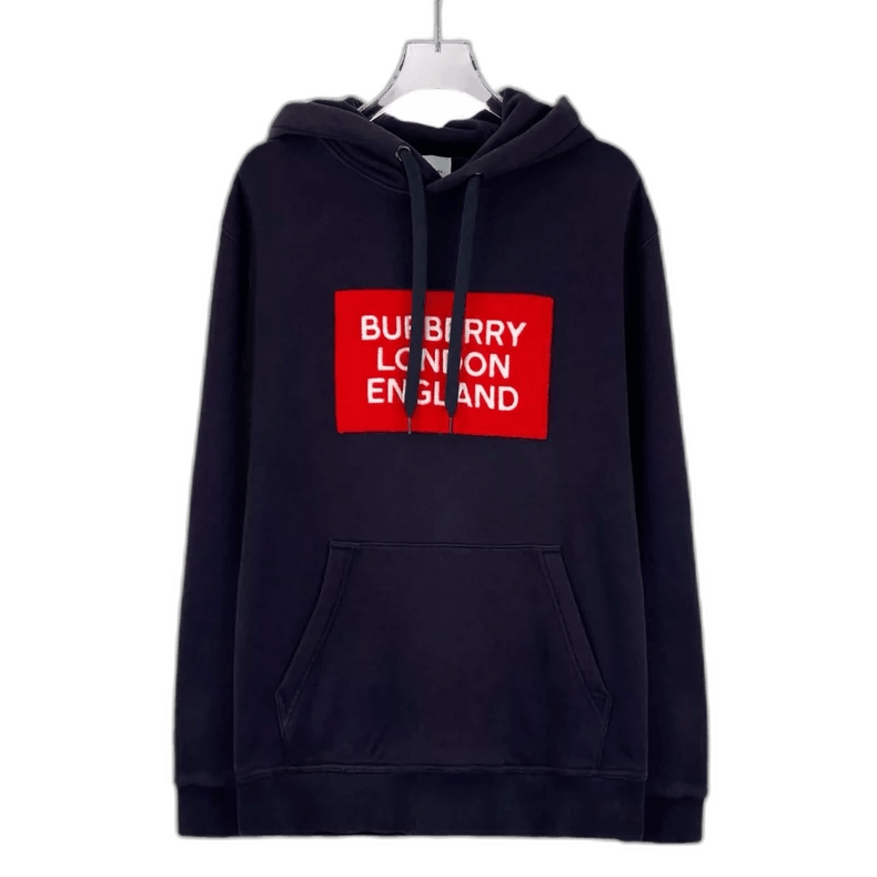 Burberry Burberry Logo Hooded Sweatshirt in Navy Blue Size M / US 6-8 / IT 42-44 - 1 Thumbnail