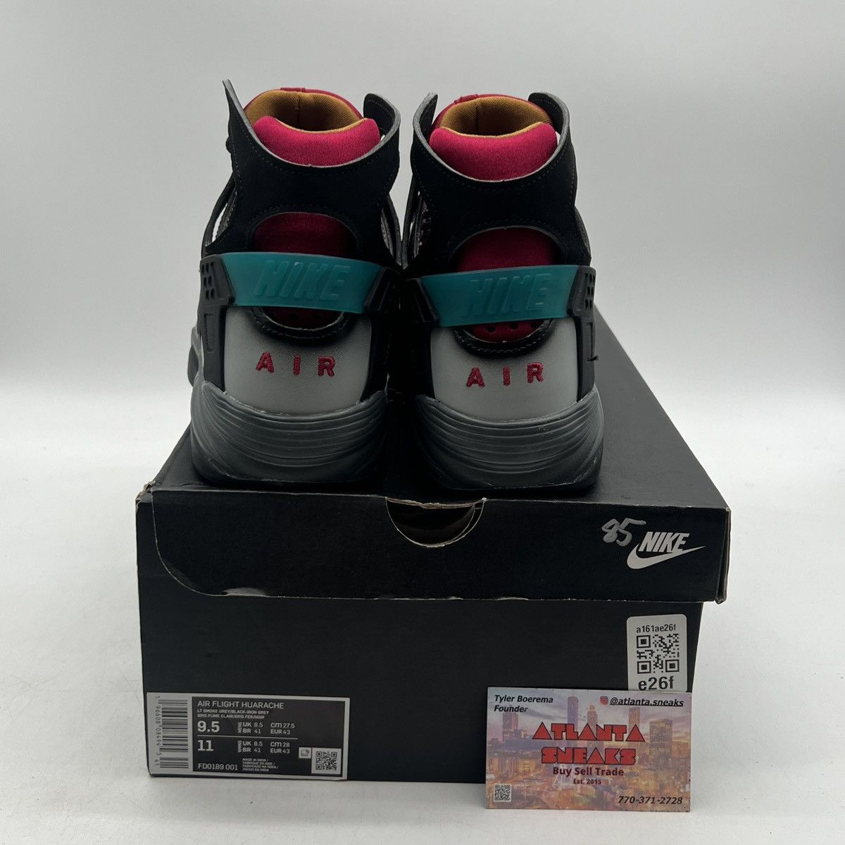 Nike Air flight hurarache air brush Bordeaux Size US 9.5 / EU 42-43 - 3 Thumbnail