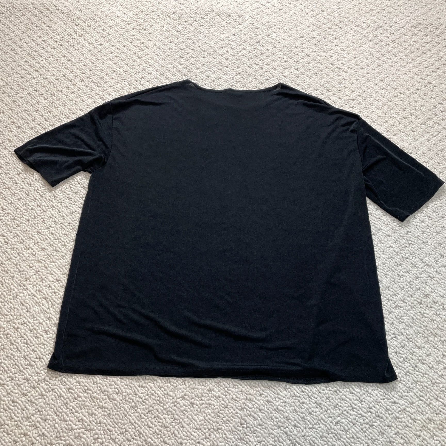 Vintage Unbranded T Shirt Top Womens 4XL Black Solid Short Sleeve Stretch Casual Basic Size XXL / US 16-18 / IT 52-54 - 7 Thumbnail